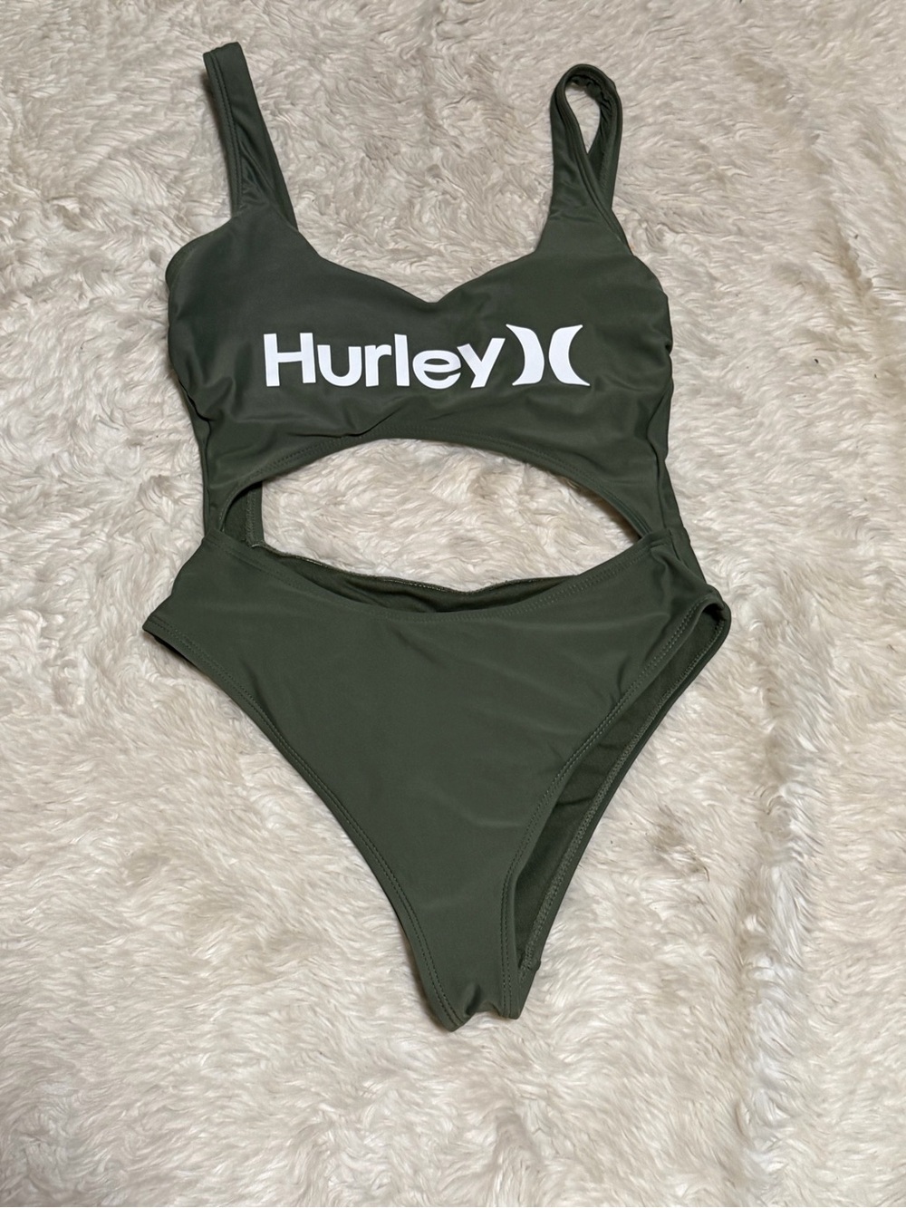 Hurley One Piece Cutout Monokini Swimsuit in Green - Size Small